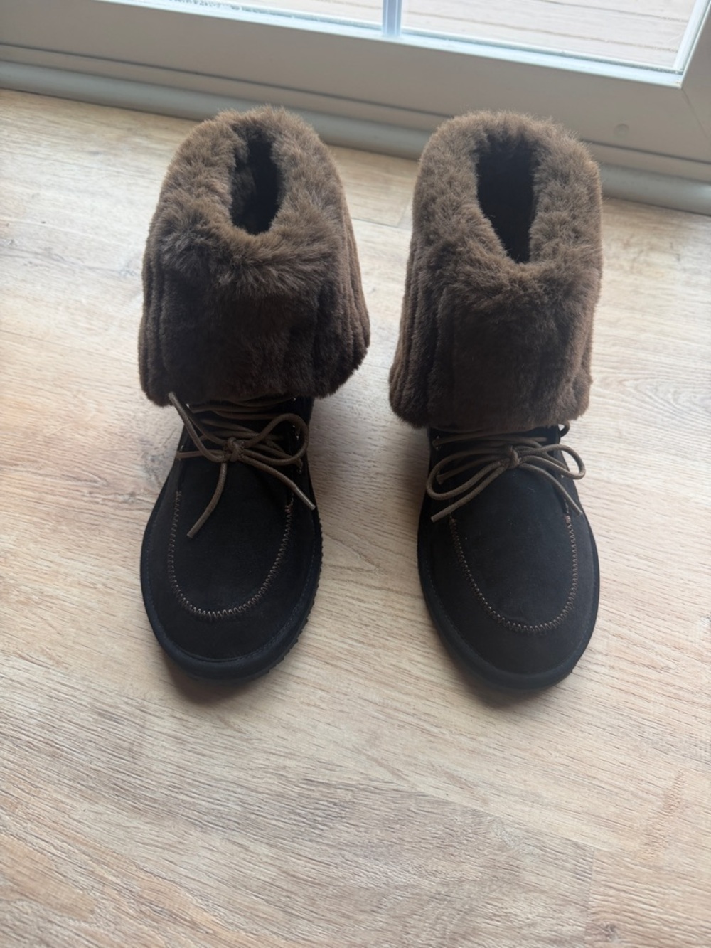 Women’s Faux-Fur Foldover Ankle Boots - Brown